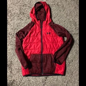 Boys , Red Under Armor Puffer long sleeve